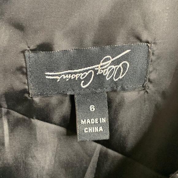 OLEG CASSINI Sleeveless Mini Shift Dress Pleated Front Scoop Neck Black Size S - Picture 5 of 11